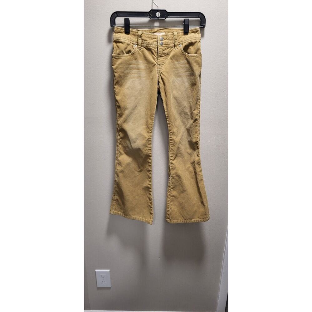 ABERCROMBIE & FITCH Pants Womens Size 10 Tan Corduroy Stretch Flare Low Rise